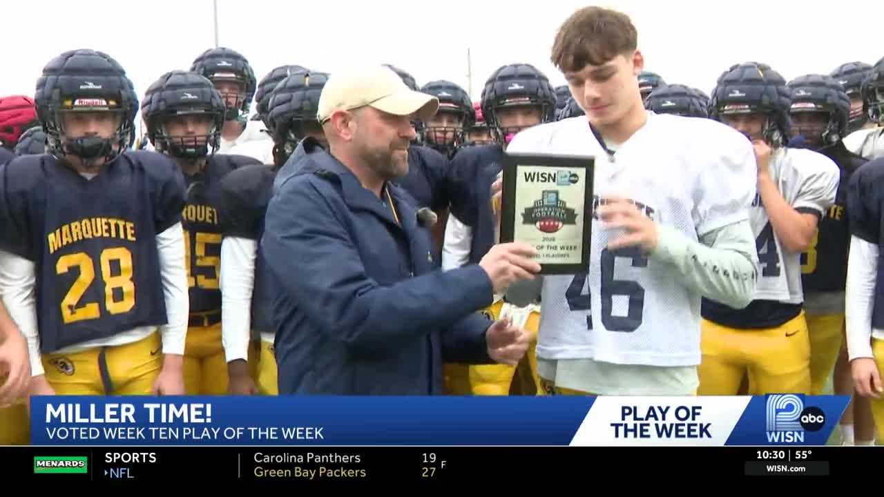 Marquette High School gets Play of the Week plaque for 'Miller Time' — Racine Schools news